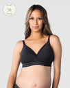 HOTMILK UK MATERNITY ELEVATE COTTON BLACK T-SHIRT NURSING BRA - WIREFREE