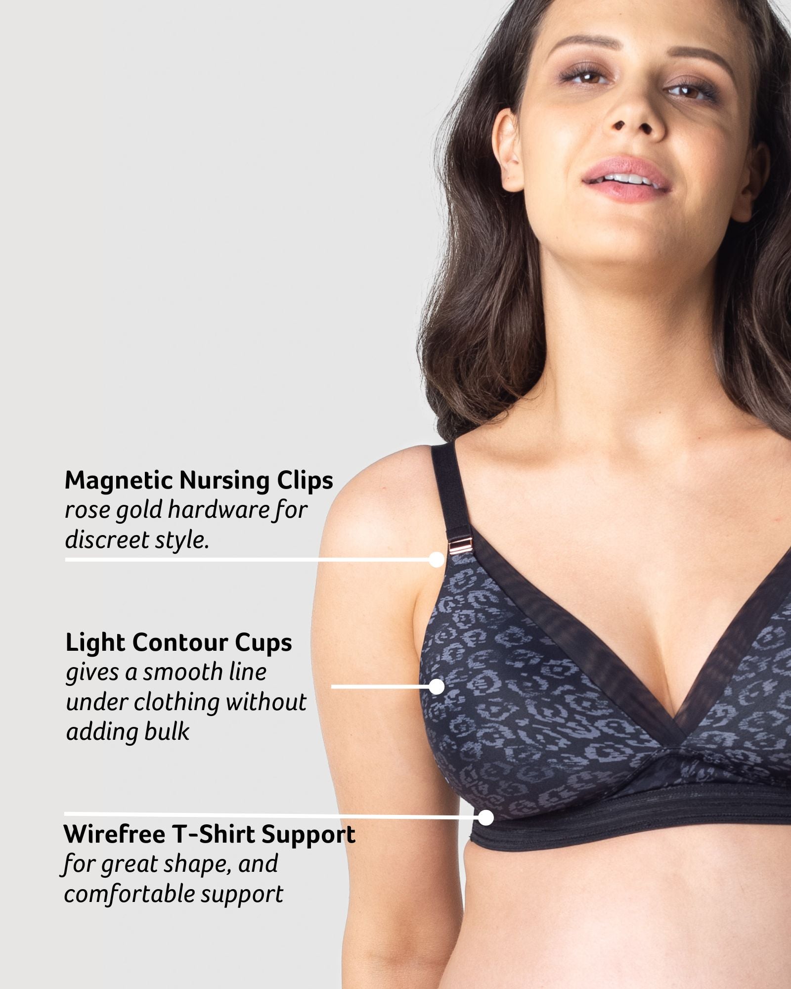 Ambition T-Shirt Nursing Bra - Onyx