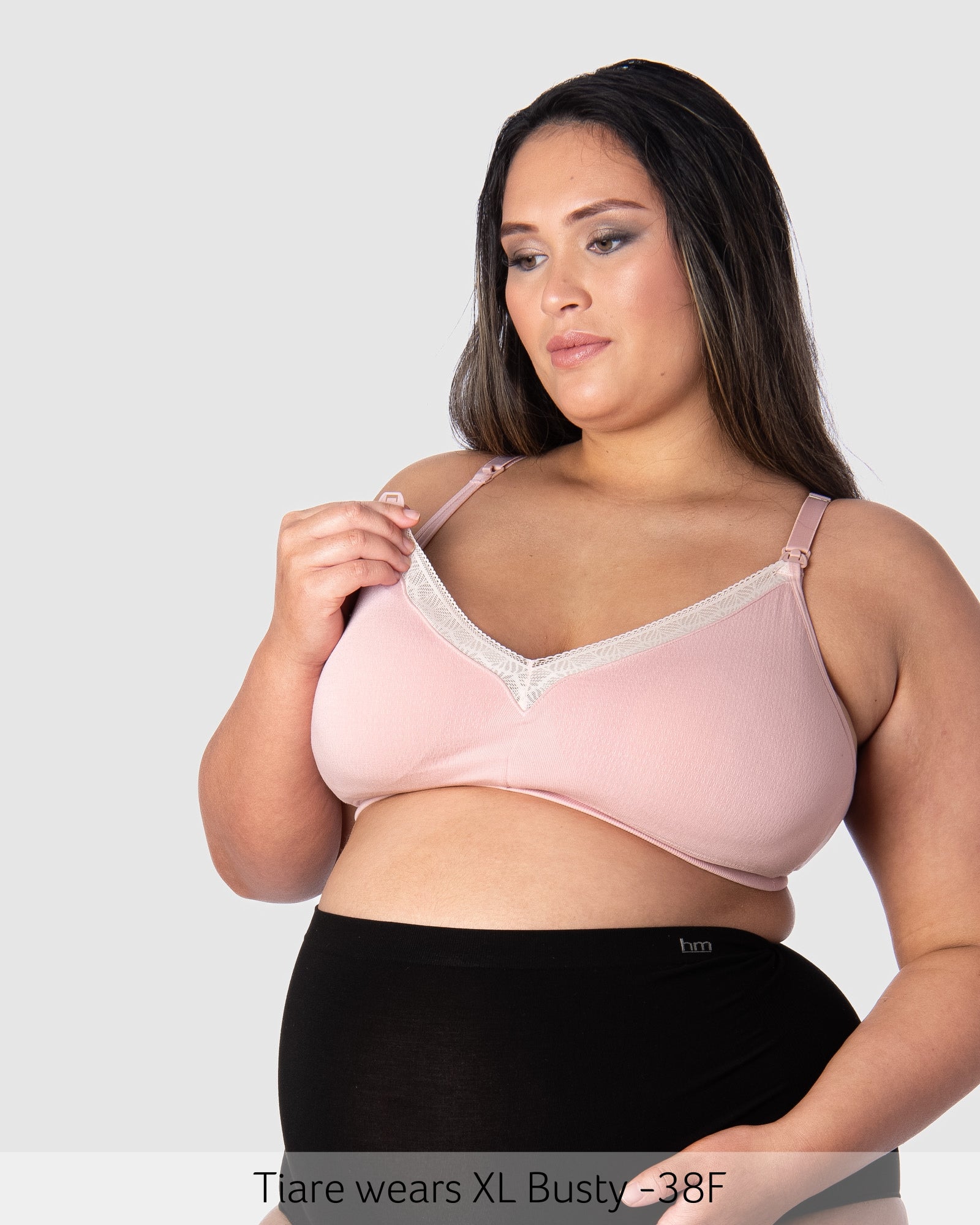 Nursing Clip feature of Caress Bamboo Wirefree Nursing Bra in Lotus