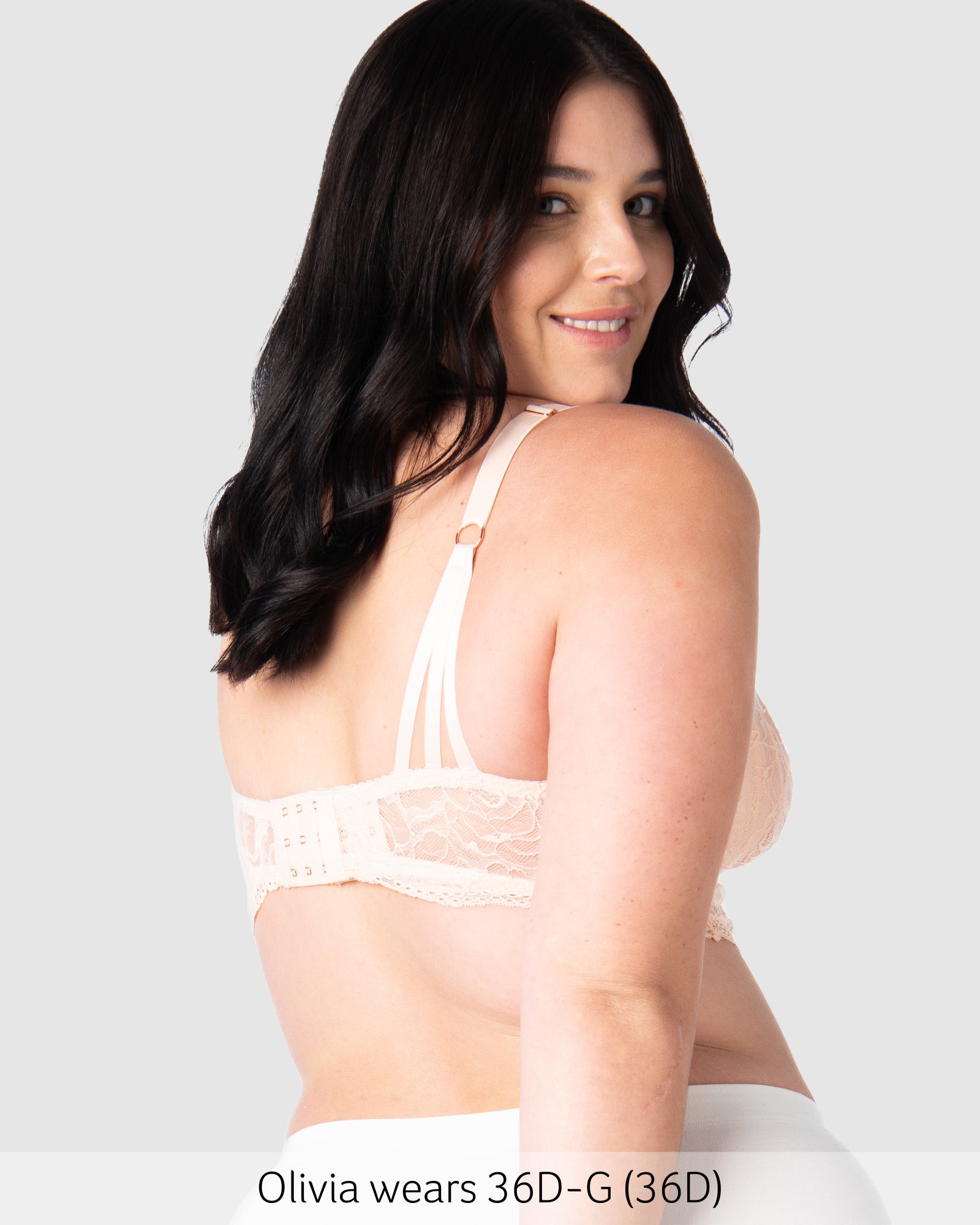 Back of Heroine Wirefree Nursing Bralette in Shell