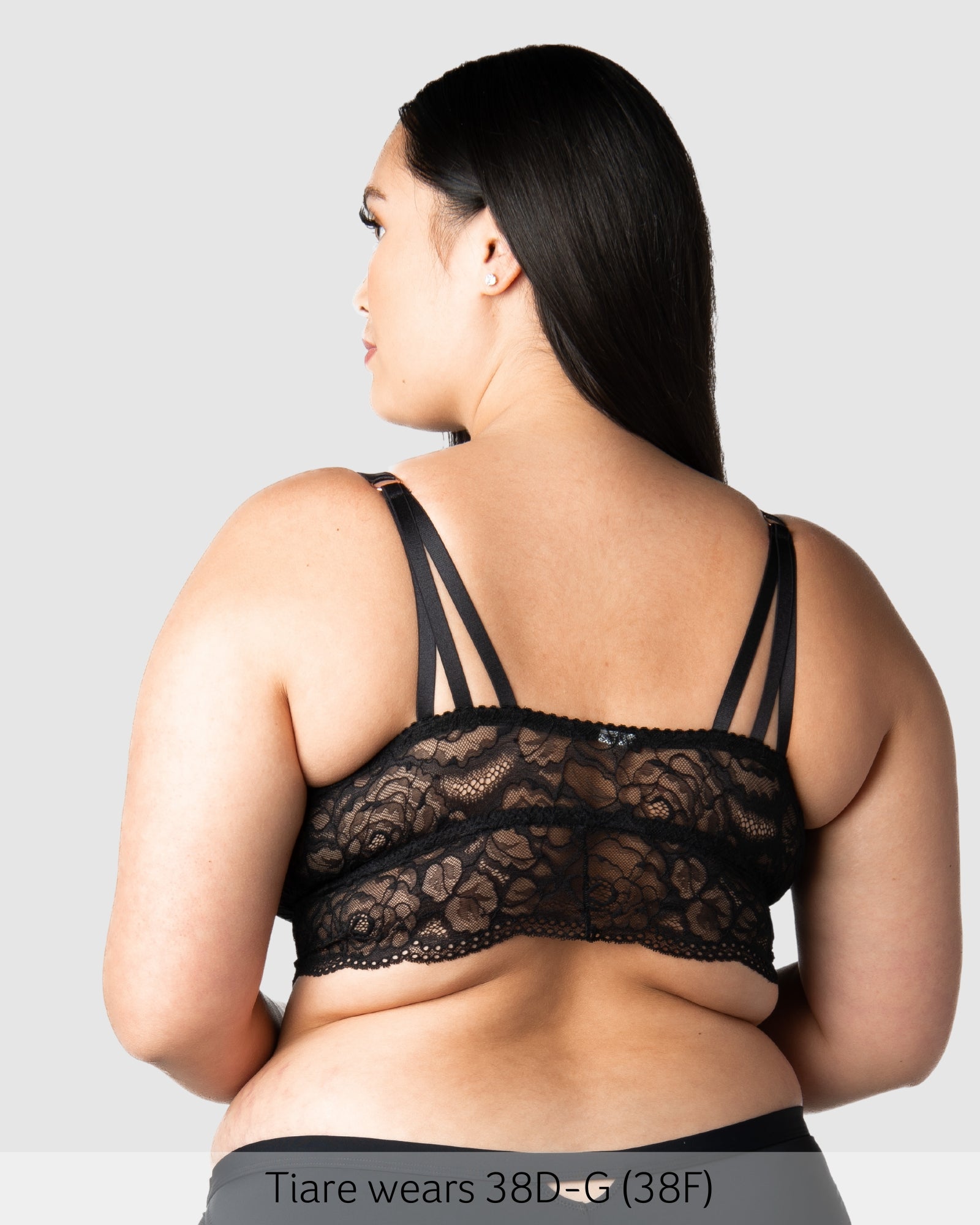 Back of Heroine Wirefree Maternity Bralette in Black