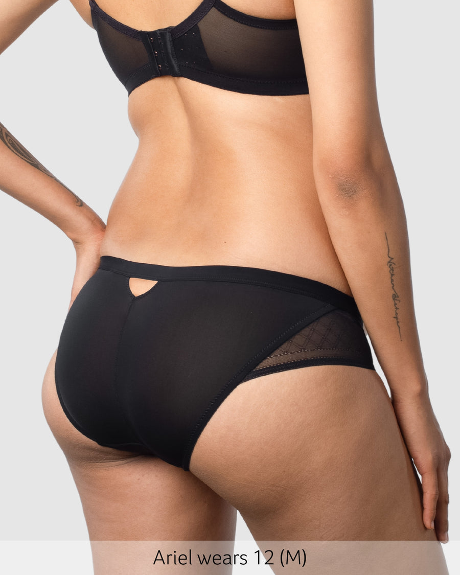 Back of Lunar Maternity Brief in Black