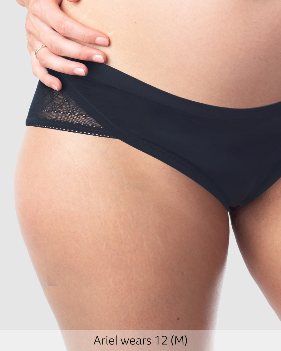 Close up of Lunar Maternity Brief in Black