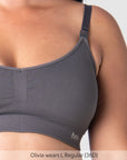 Close up of My Necessity Wirefree Nursing Bra in Slate