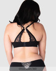 Straps worn racerback on Temptation Nursing Bra with Flexi underwire in Black