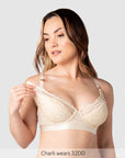 Nursing Clip of Warrior Plunge Nursing Bra - Ivory