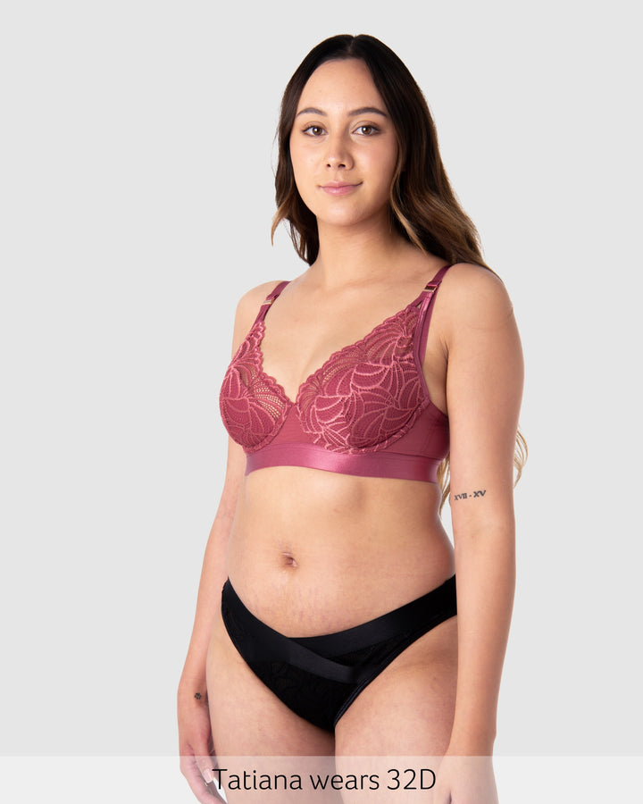 Warrior Plunge Contour Nursing Bra with Flexi Underwire in Spiced Rose