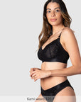 Warrior Wirefree Soft Cup Nursing Bra in Black 