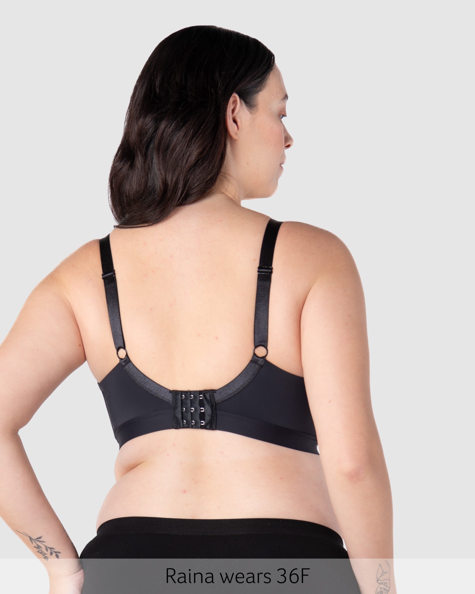 Back of Infinite T-Shirt Nursing Bra - Black