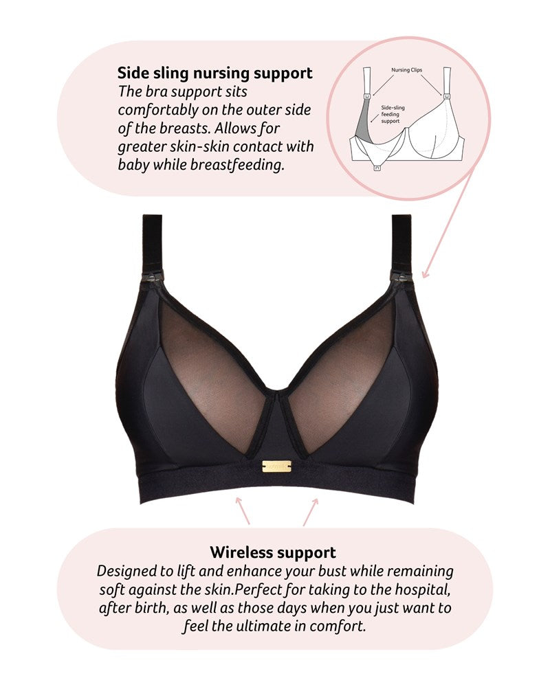 Technical features on Flawless Wirefree Nursing Bra - Black