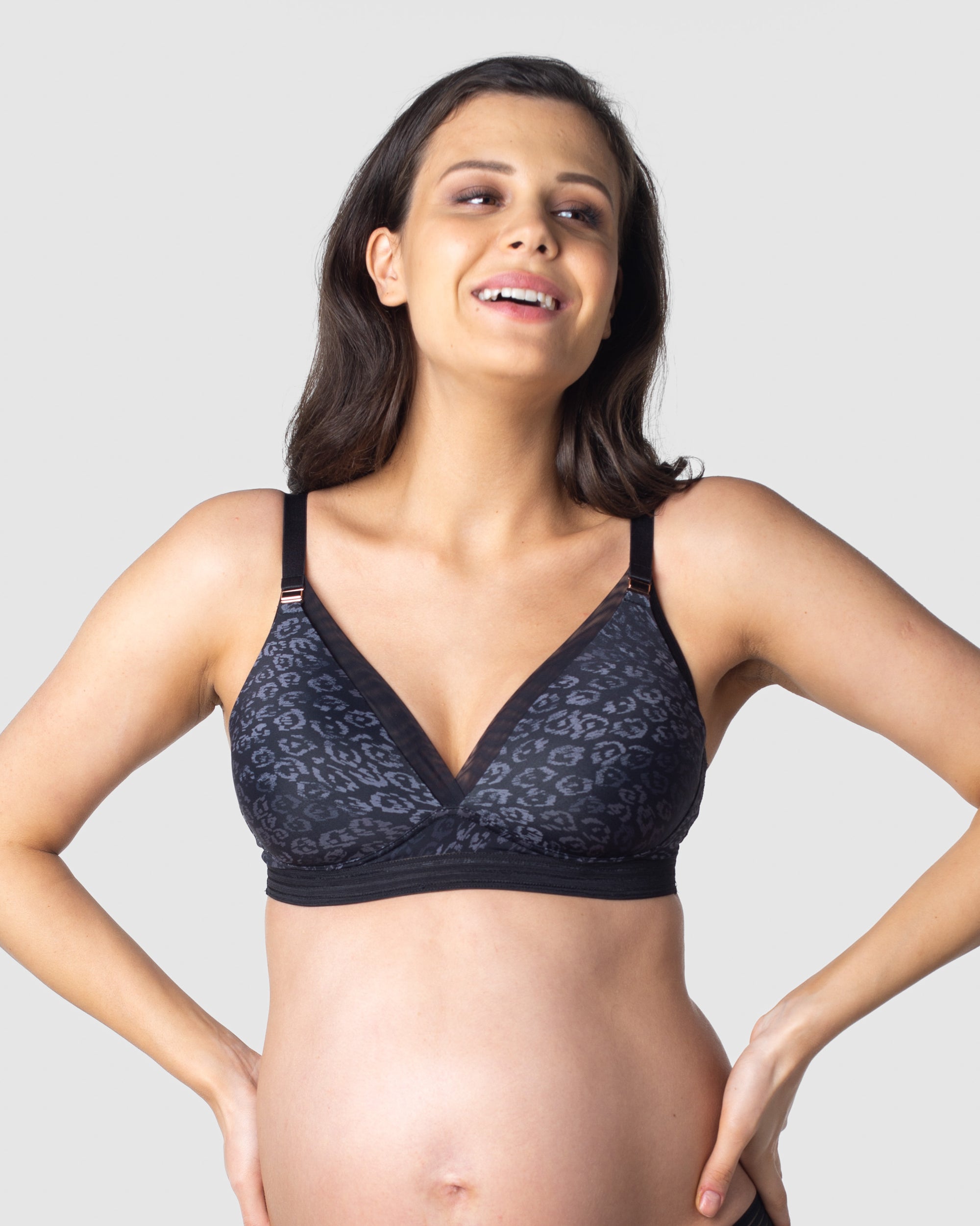 HOTMILK MATERNITY UK AMBITION T-SHIRT OYNX CONTOUR NURSING BRA - WIREFREE