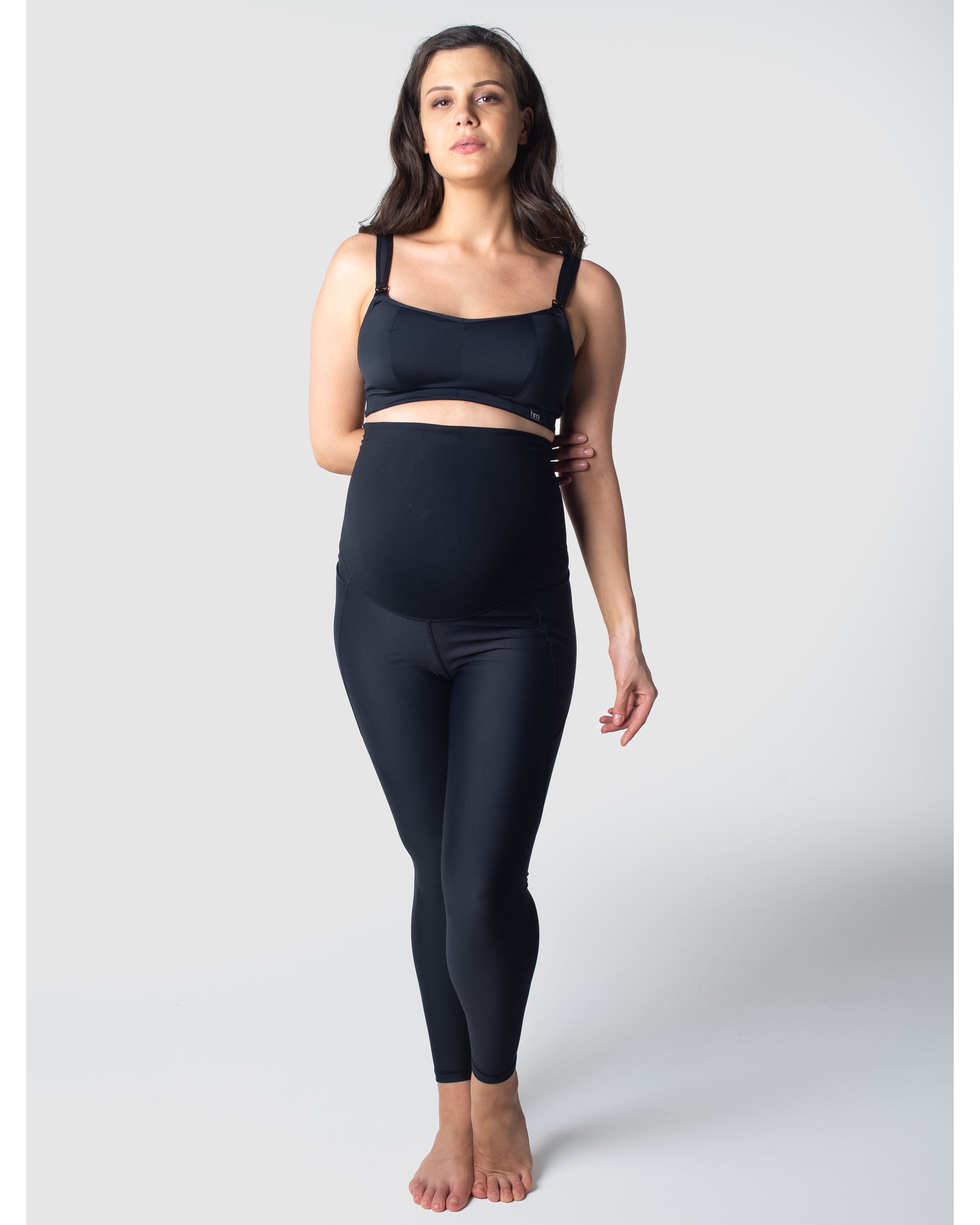 HOTMILK UK MATERNITY FOCUS BLACK MATERNITY SPORTS LEGGINGS