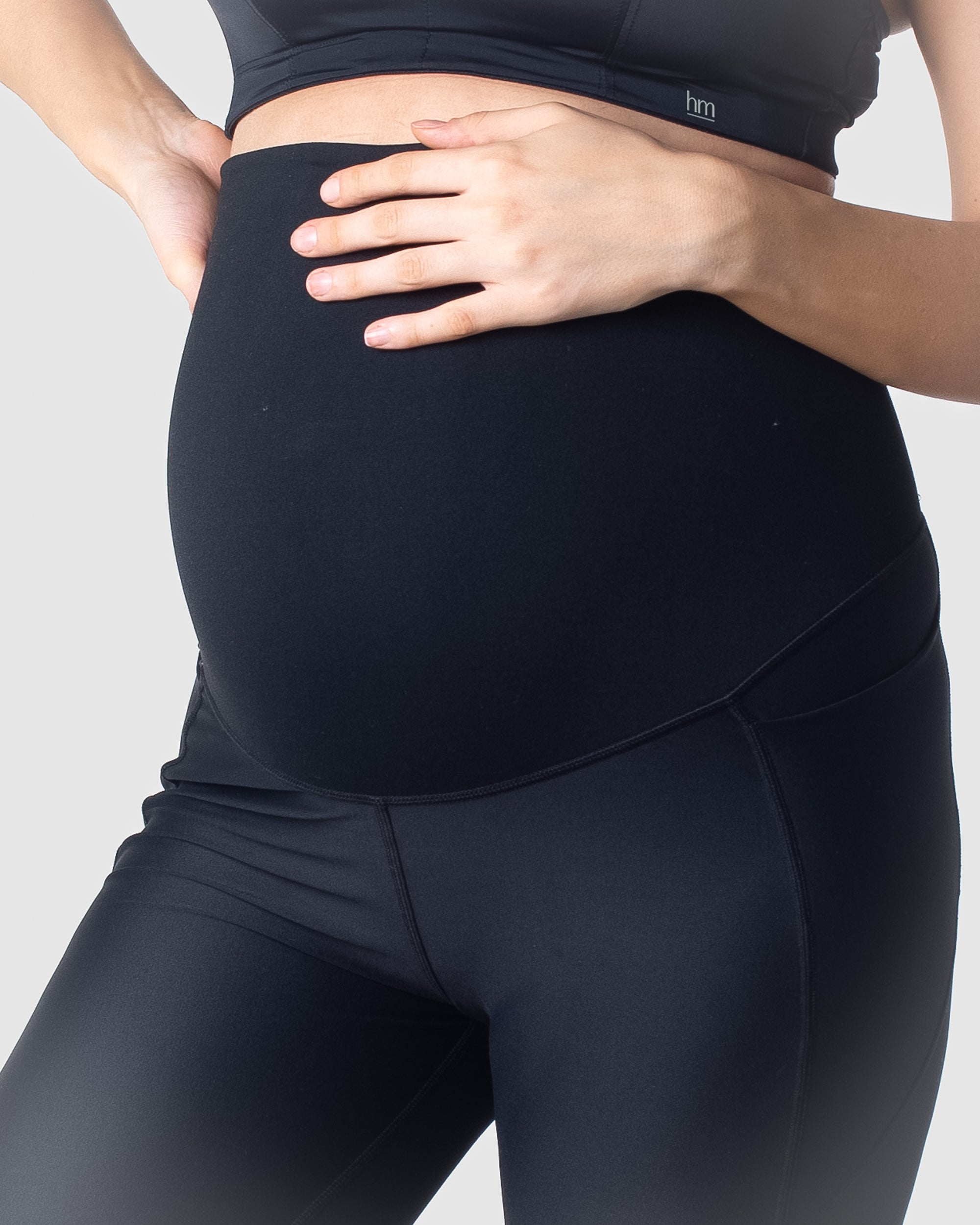 HOTMILK UK MATERNITY FOCUS BLACK MATERNITY SPORTS LEGGINGS