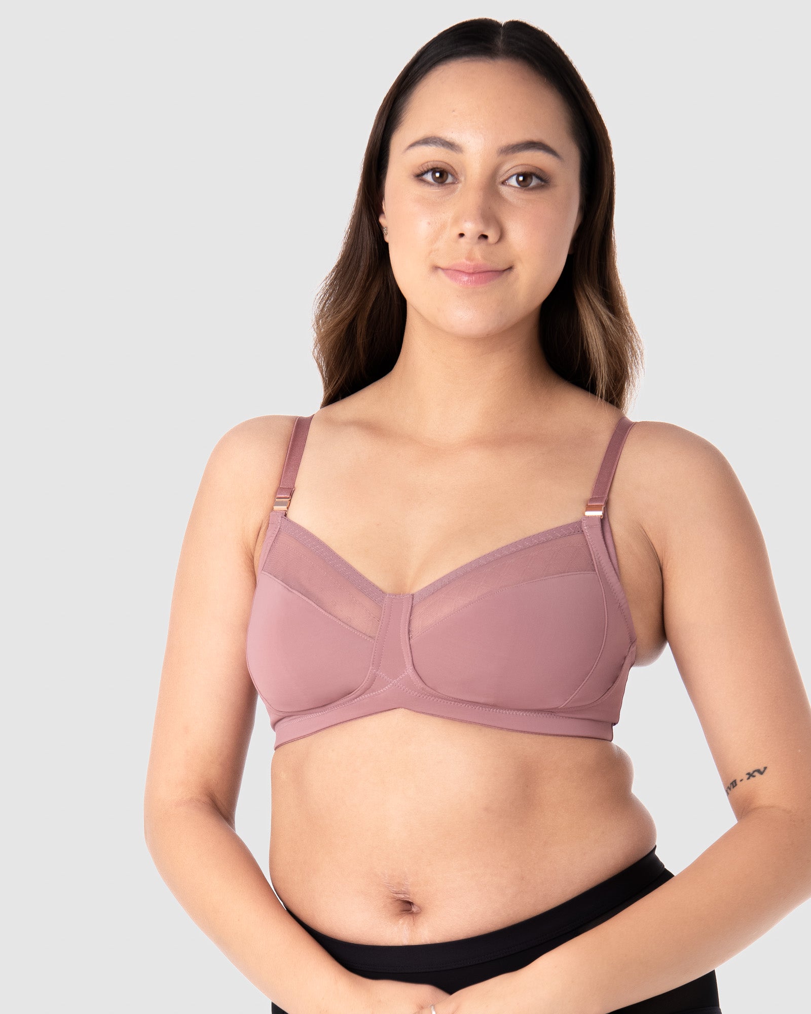 HOTMIK UK MATERNITY LUNAR ECLIPSE ANTIQUE ROSE NURSING BRA - WIREFREE