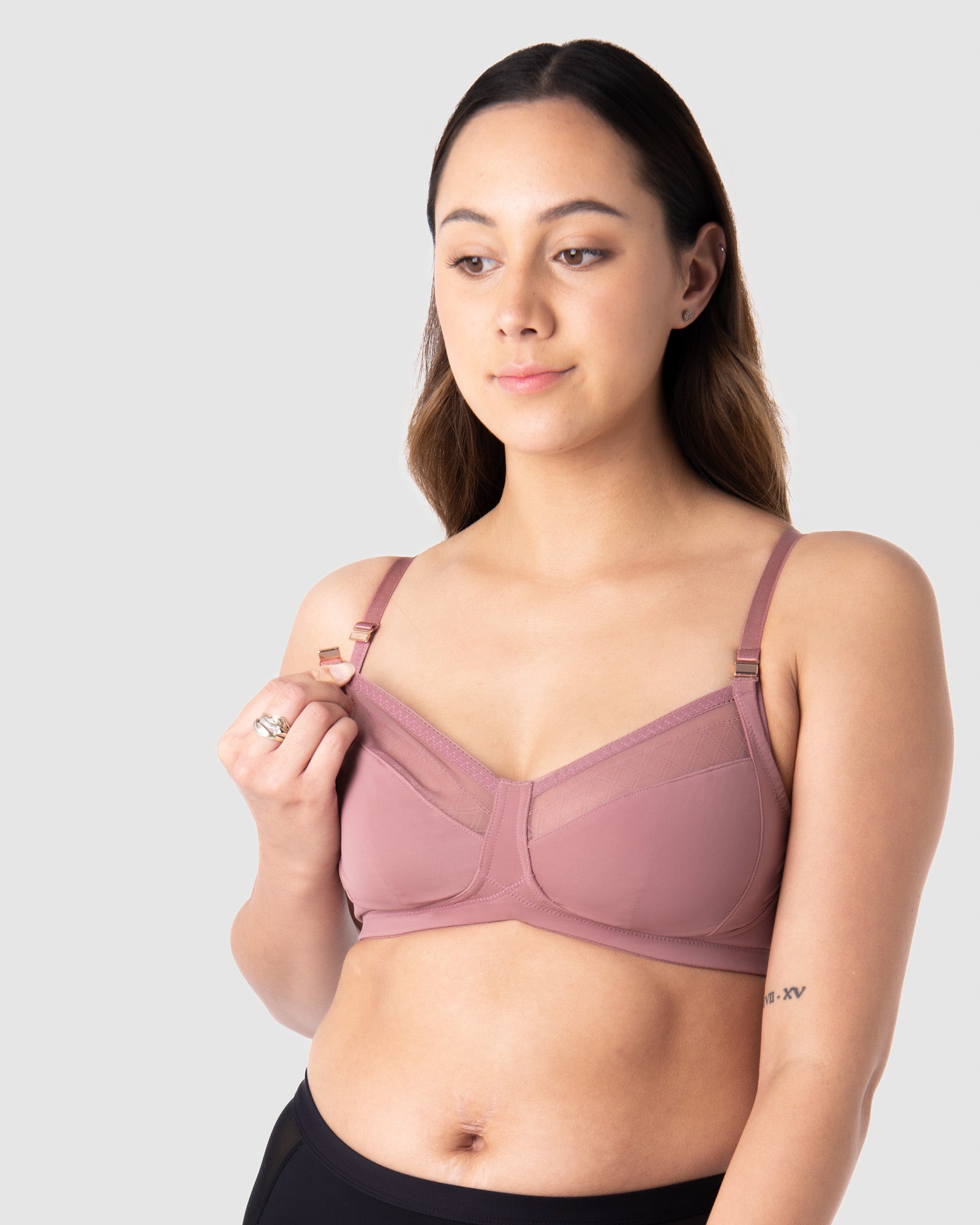 HOTMIK UK MATERNITY LUNAR ECLIPSE ANTIQUE ROSE NURSING BRA - WIREFREE