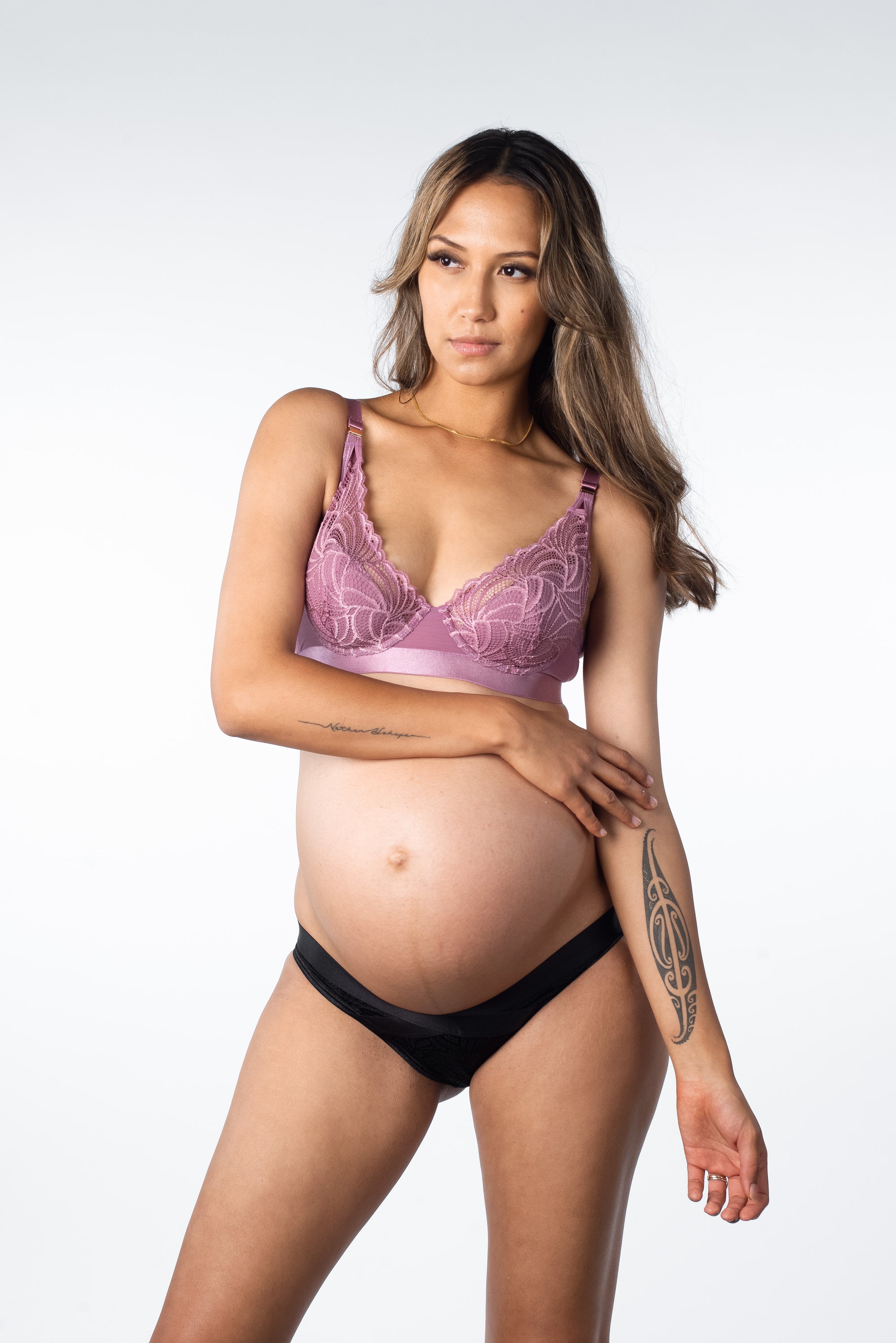 Hotmilk Maternity Lingerie UK WARRIOR PLUNGE ORCHID CONTOUR NURSING BRA - FLEXI UNDERWIRE